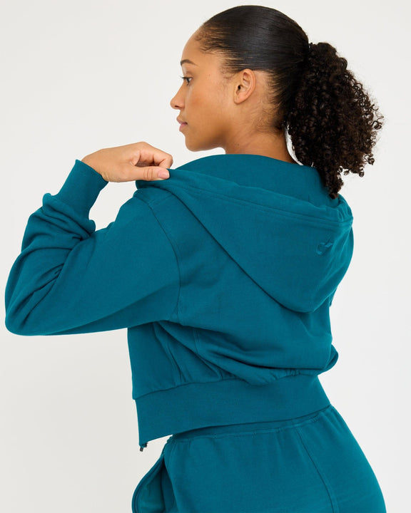 Felpa con cappuccio Core Classic Cropped Zip - hover image